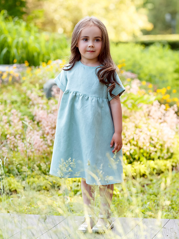 Платье базовое полынь лён фото 1