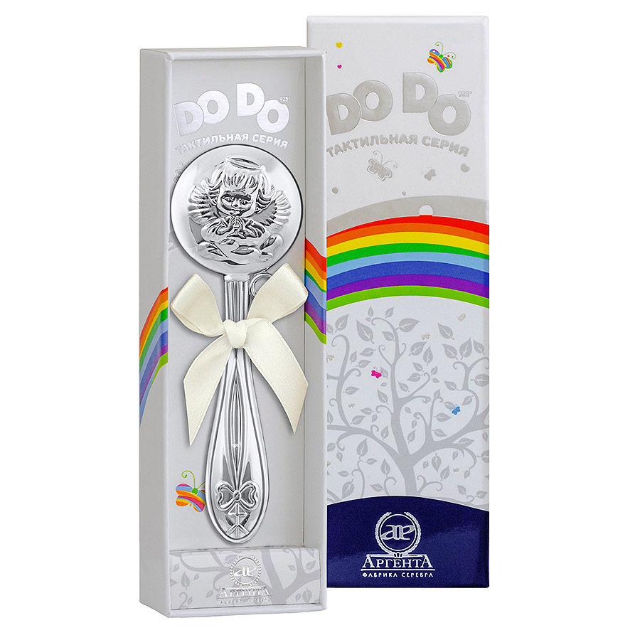 Серебряная погремушка "Ангелочек"