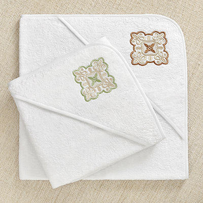 Махровый крестильный уголок "Яблочный и медовый Спас" - миниатюра фотографии товара в каталоге ЛиноБамбино