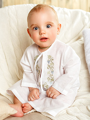 Крестильная рубашка "Владимир" для мальчика - миниатюра фотографии товара в каталоге ЛиноБамбино