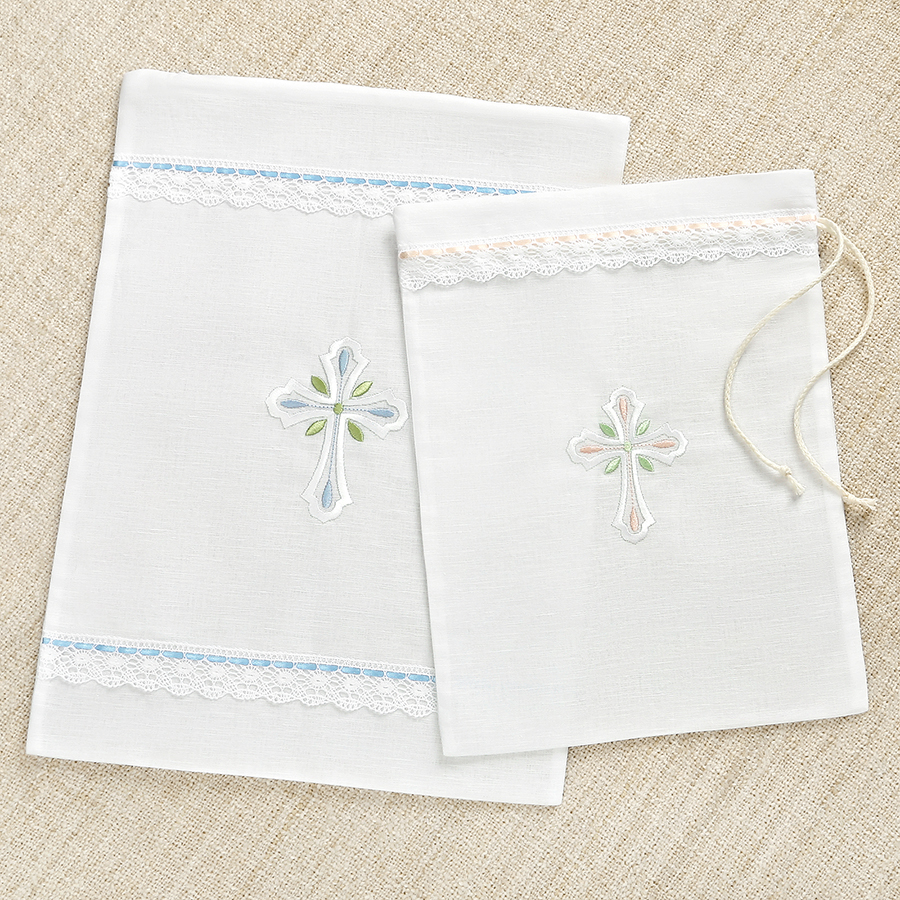 Мешочек для крестильных принадлежностей "Крест с листочками" фото 1