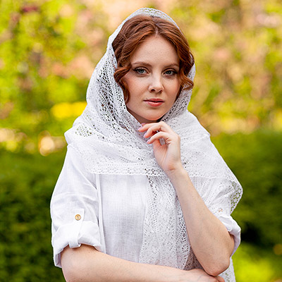 Большой палантин "Елецкое кружево" - фото из магазина ЛиноБамбино