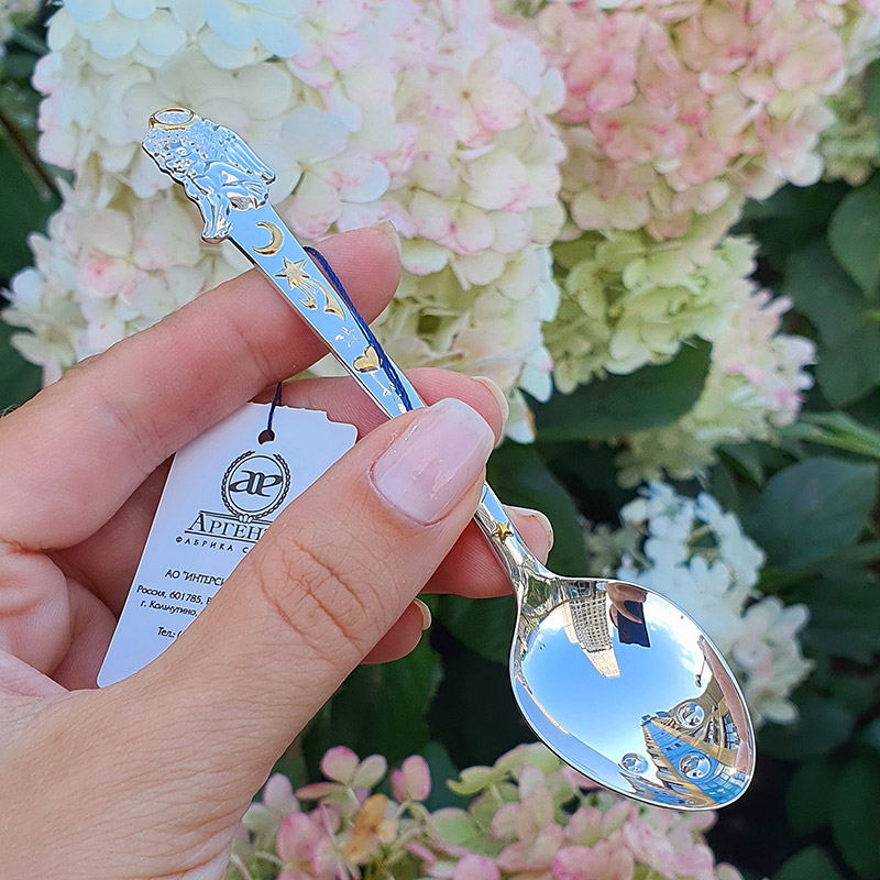 Серебряная тактильная ложка "Ангел" фото 1