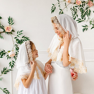 Женская накидка в церковь "Светлана" - фото из магазина ЛиноБамбино