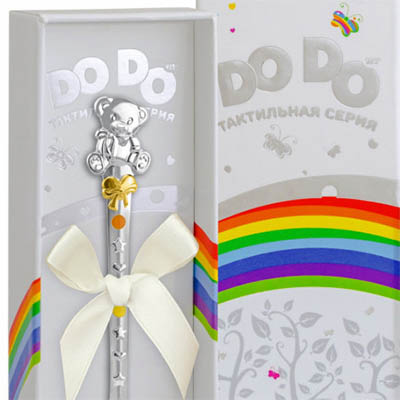 Серебряная ложка "Мишка с бантиком"