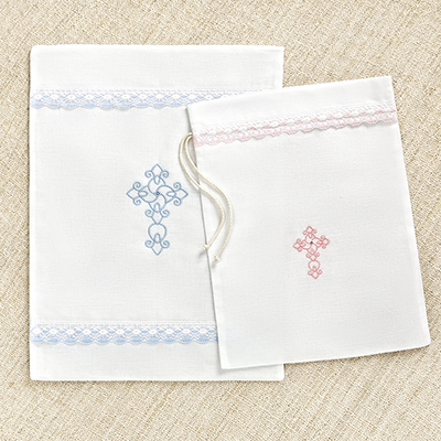 Мешочек для крестильных принадлежностей "Ажурный крест" - миниатюра фотографии товара в каталоге ЛиноБамбино