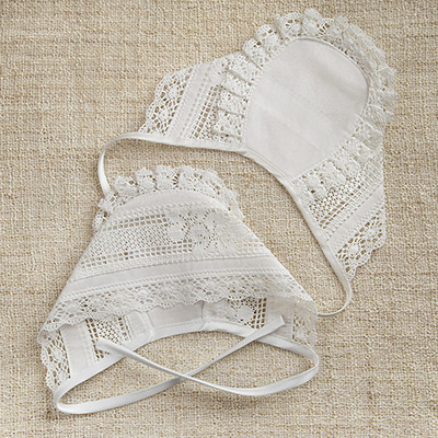 Фото товара "Ажурный чепчик "Ксения" для девочки" из магазина ЛиноБамбино