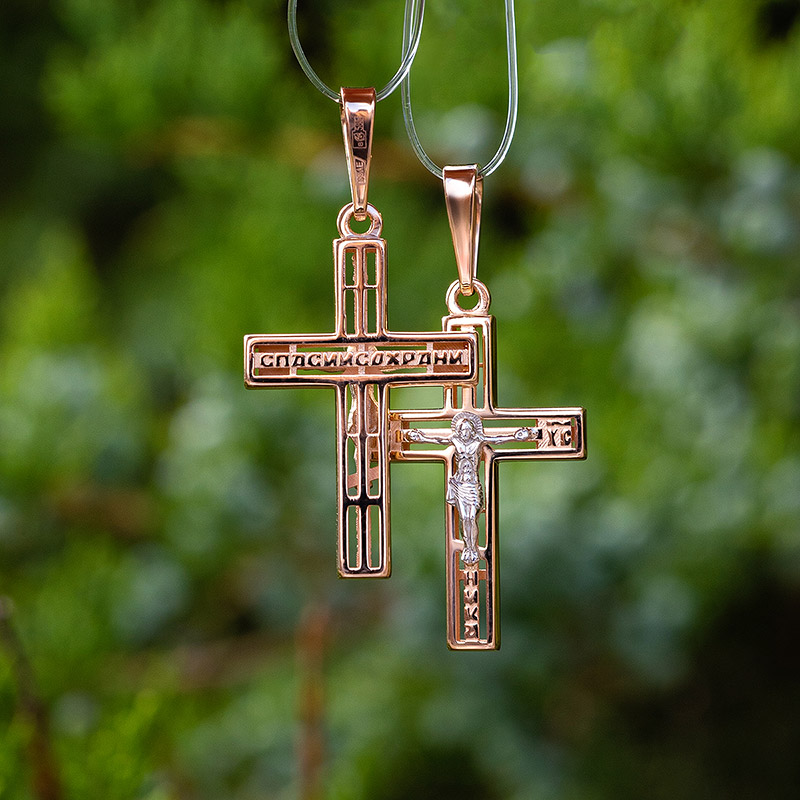 Золотой крестик 14946АКВ фото 4