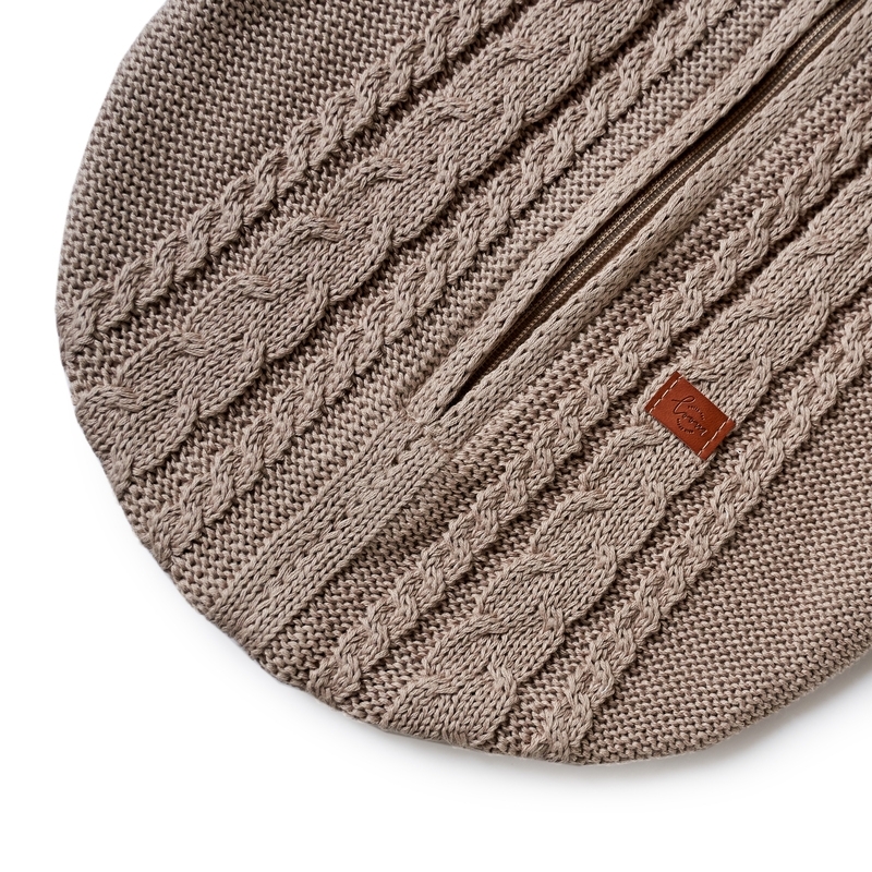 Вязаный кокон для новорожденного Loom капучино фото 3