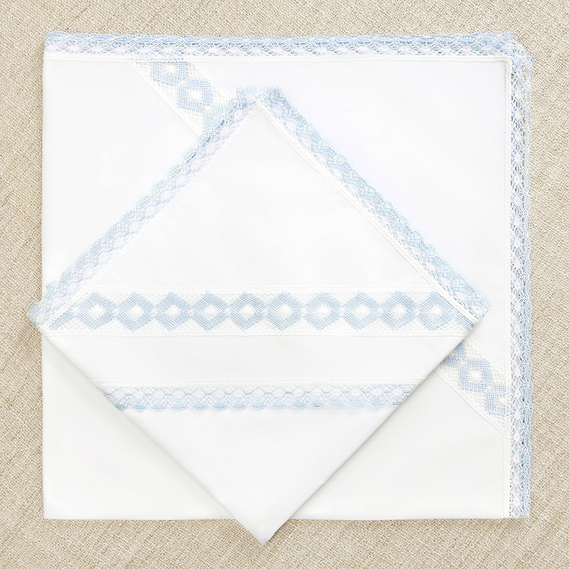 Крестильная пеленка голубые ромбы фото 1