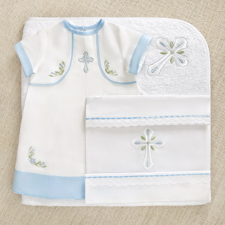 Крестильный набор для мальчика "Василёк" с полотенцем фото 2