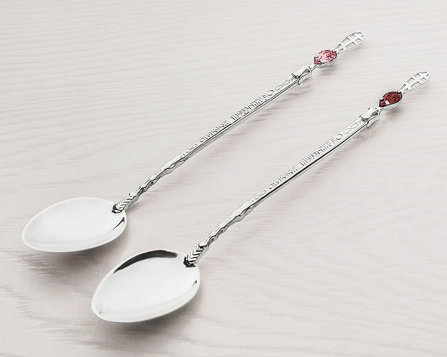 Серебряная ложечка "Дорогому крестнику" фото 4