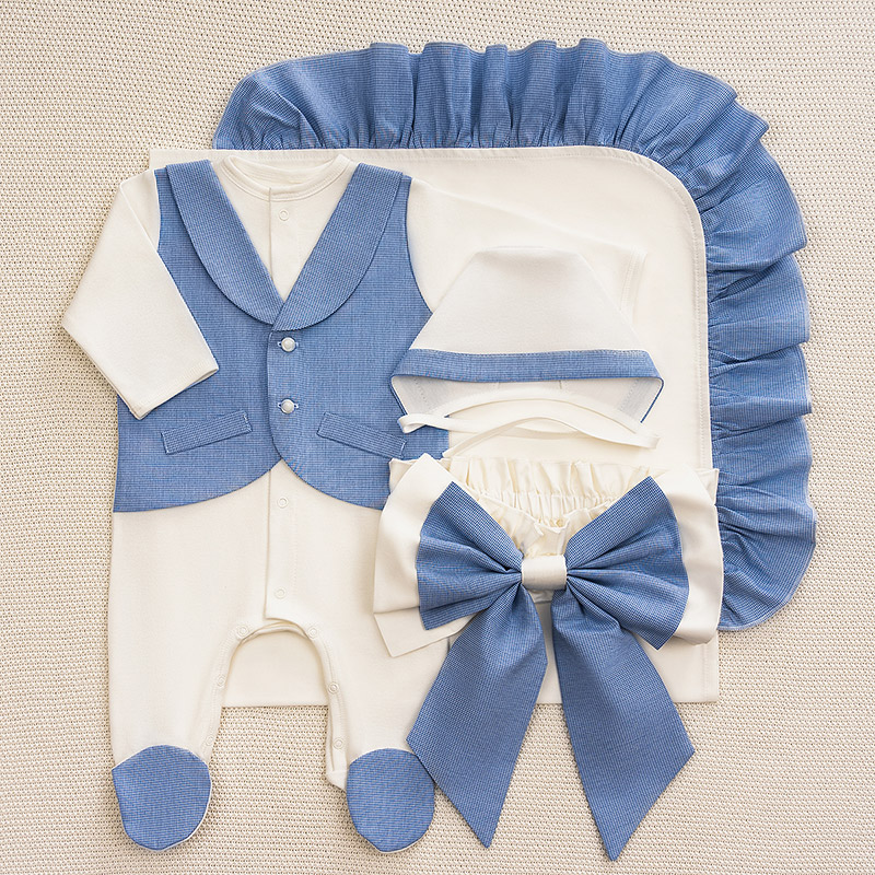 Костюмчик/комплект с уголком Денди озерная рябь фото 1