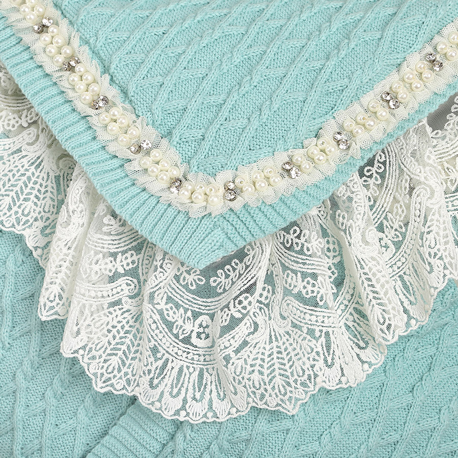 Вязаный комплект на выписку "Жемчуг" тиффани фото 6
