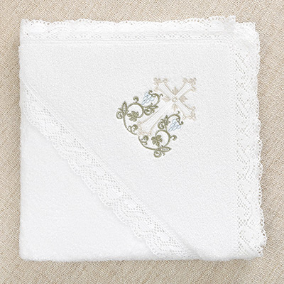 Фото товара "Махровое крестильное полотенце "Процветший крест"" при наведении