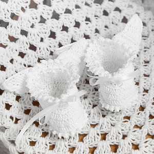 Вязаные детские пинетки "Крылышки" - миниатюра фотографии товара в каталоге ЛиноБамбино