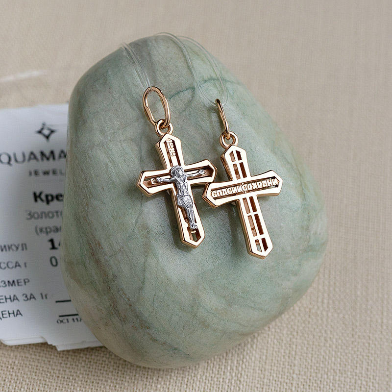 Золотой крестик 14947АКВ фото 4