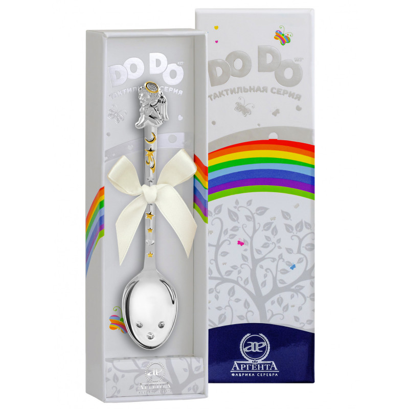 Серебряная тактильная ложка "Ангел" фото 3