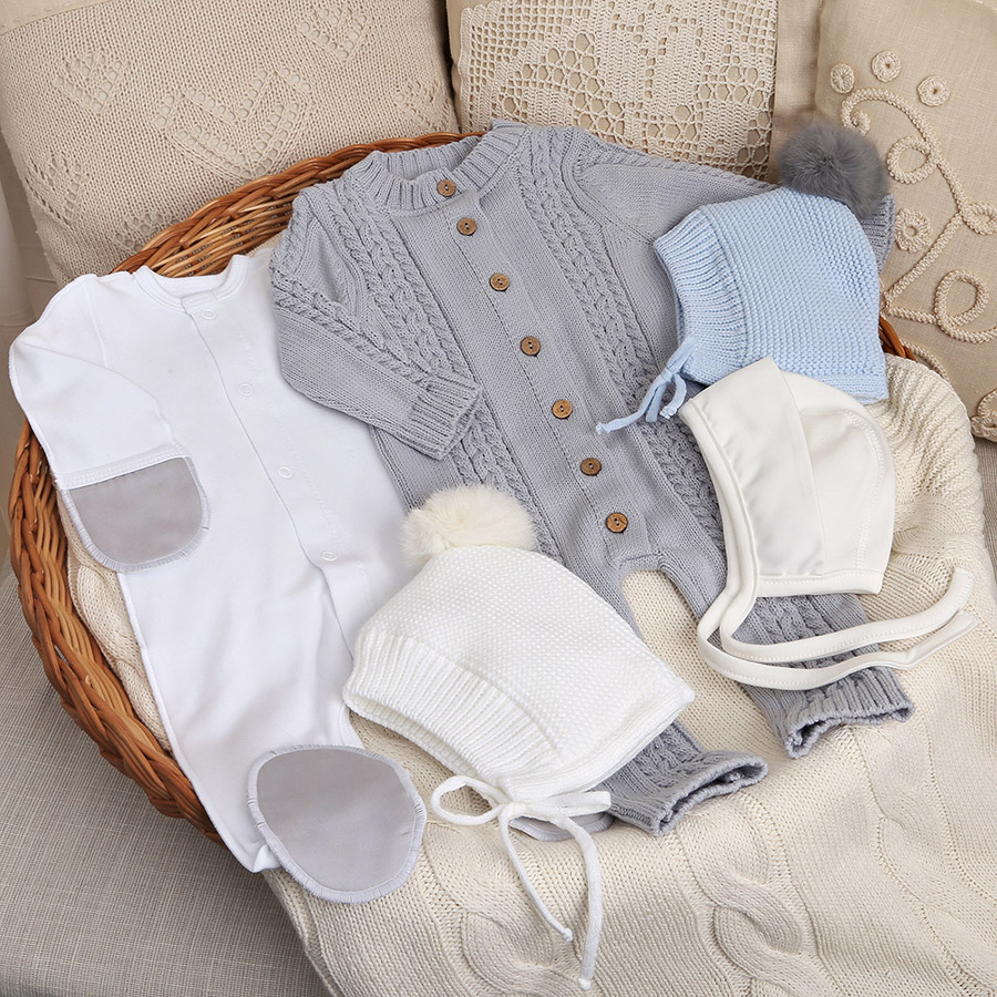 Вязаный комбинезон "Косички" серый фото 3