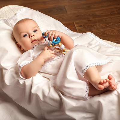 Крестильный комплект "Егор" для мальчика с пеленкой - миниатюра фотографии товара в каталоге ЛиноБамбино