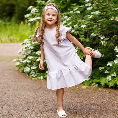 Платье Нимфа нежная сирень лён - миниатюра фотографии товара в каталоге ЛиноБамбино