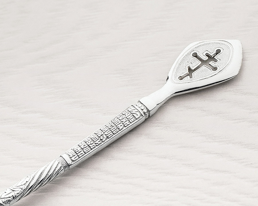 Серебряная ложка "Крест и молитва" фото 6