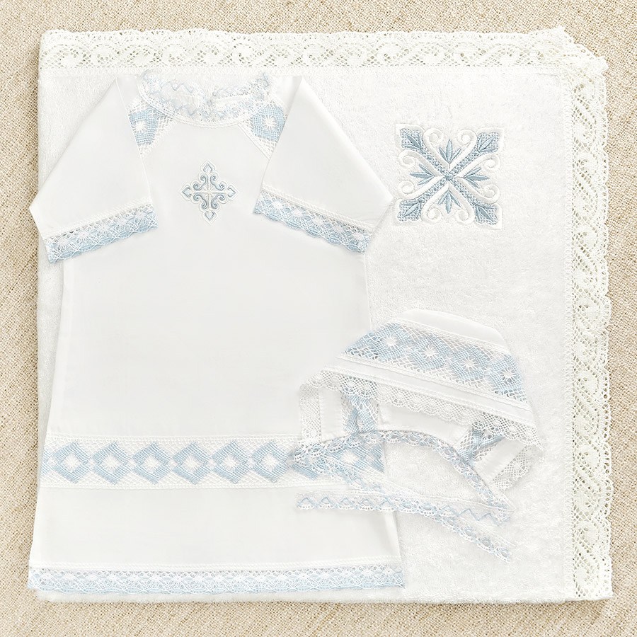 Крестильный набор для мальчика "Александр" с полотенцем фото 4