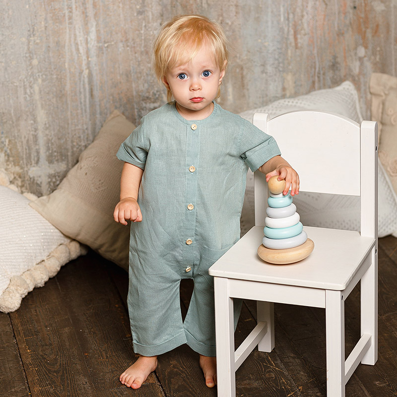 Льняной комбинезон Ветерок полынь фото 1