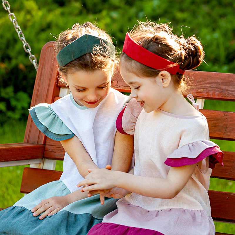 Льняной сарафан Кокетка вишнево-розовый фото 7