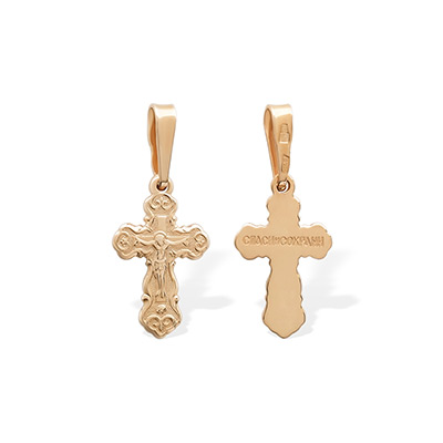 Золотой крестик 11202АКВ - миниатюра фотографии товара в каталоге ЛиноБамбино