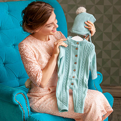 Вязаный комбинезон "Косички" тиффани