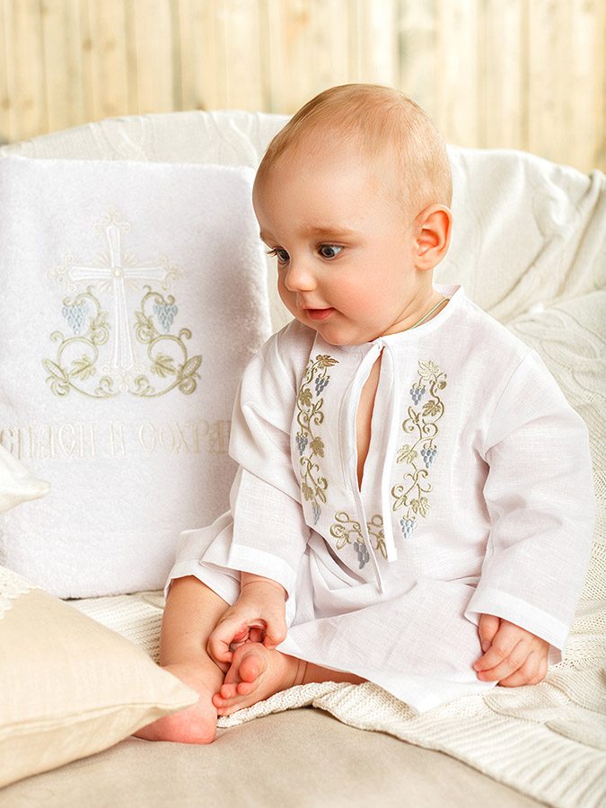Крестильный набор для мальчика "Владимир" с полотенцем фото 2
