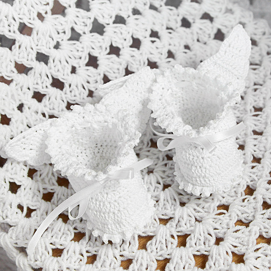 Вязаные детские пинетки "Крылышки" фото 1