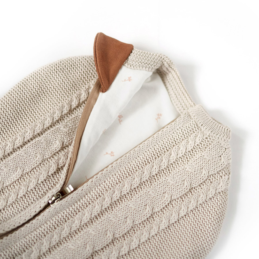 Вязаный кокон для новорожденного Loom топленое молоко фото 3