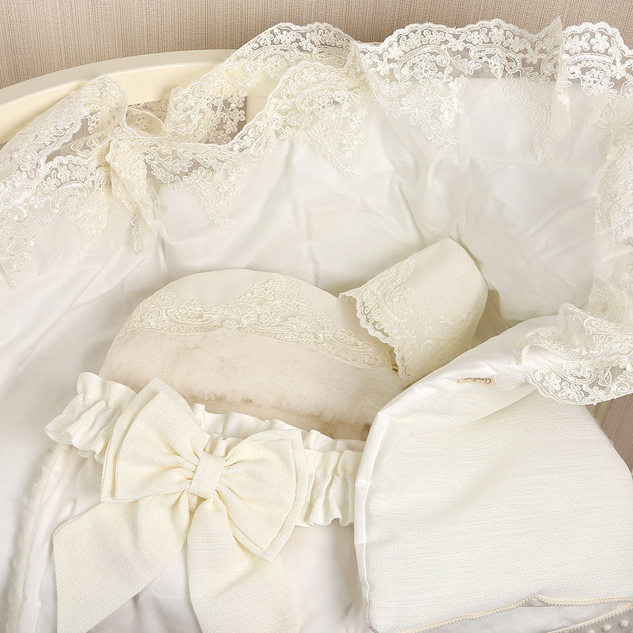 Комплект на выписку девочки "Люрекс" молоко-какао фото 9