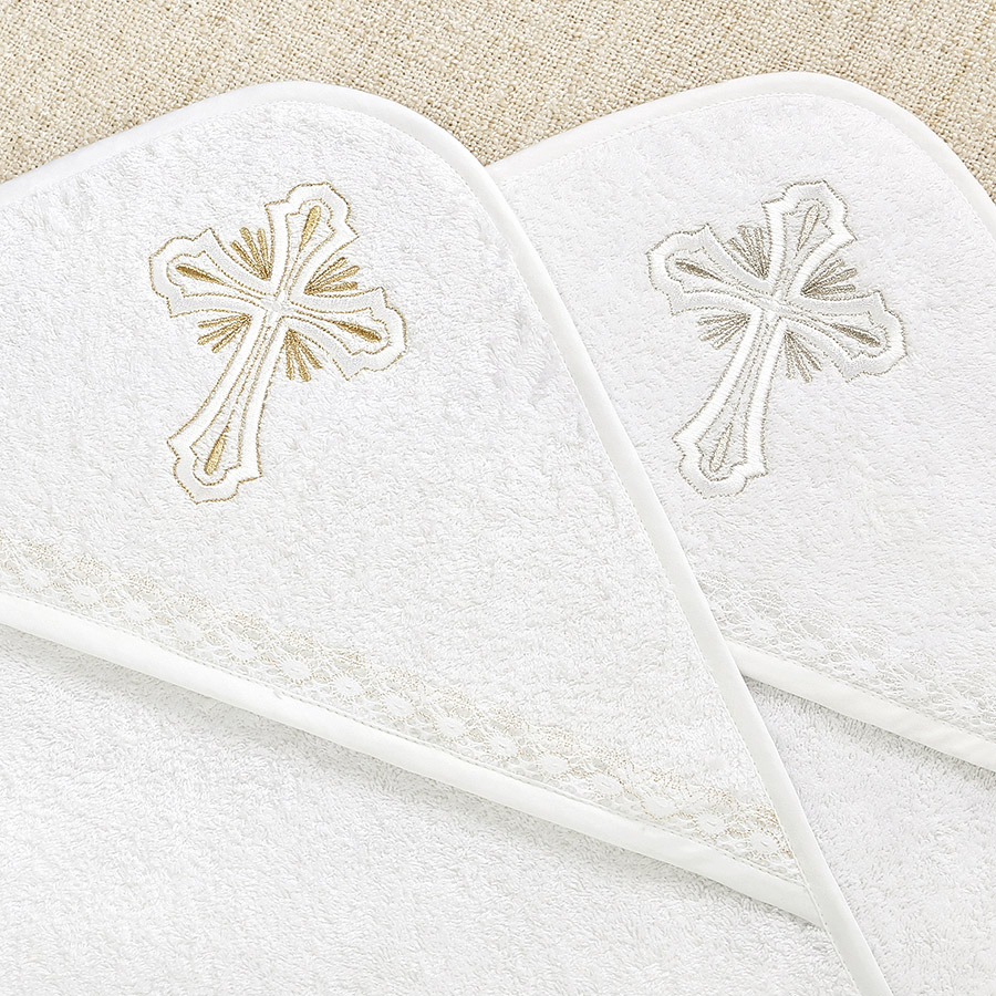 Махровое полотенце с уголком "Лучезарный крест" фото 1