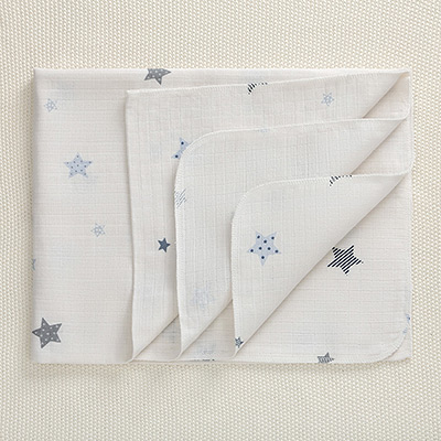 Пеленка муслин "Голубые звездочки" - миниатюра фотографии товара в каталоге ЛиноБамбино