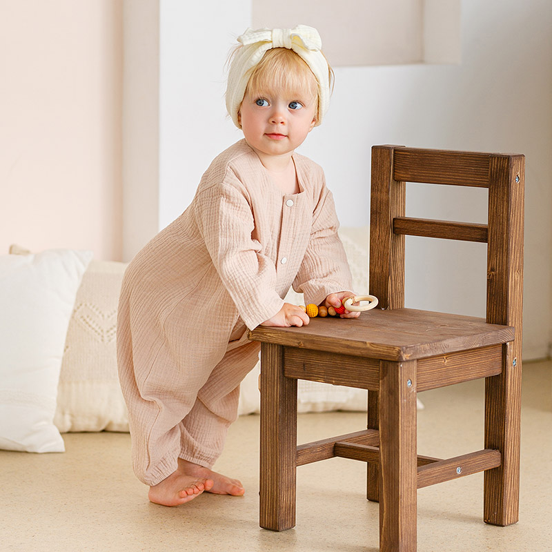 Комбинезон Облачко бежевый из муслина фото 3