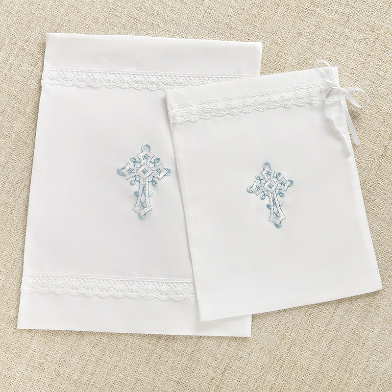 Крестильный набор "Голубое перышко" с полотенцем фото 7