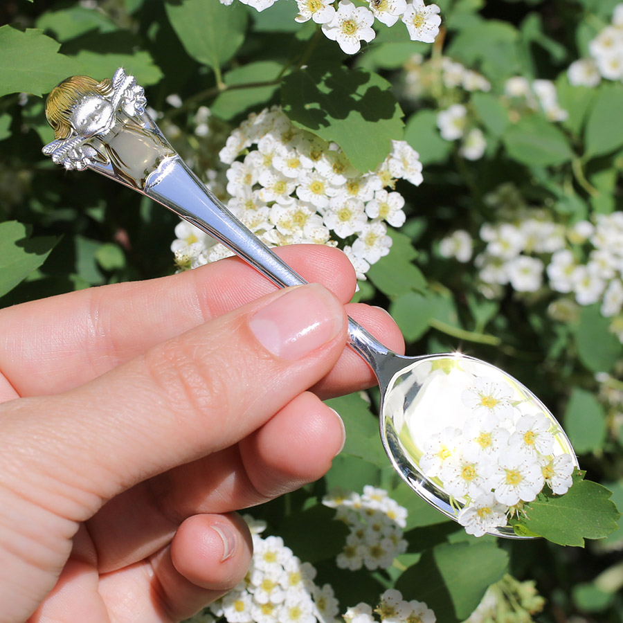 Серебряная ложка "Малыш Ангелочек" фото 1