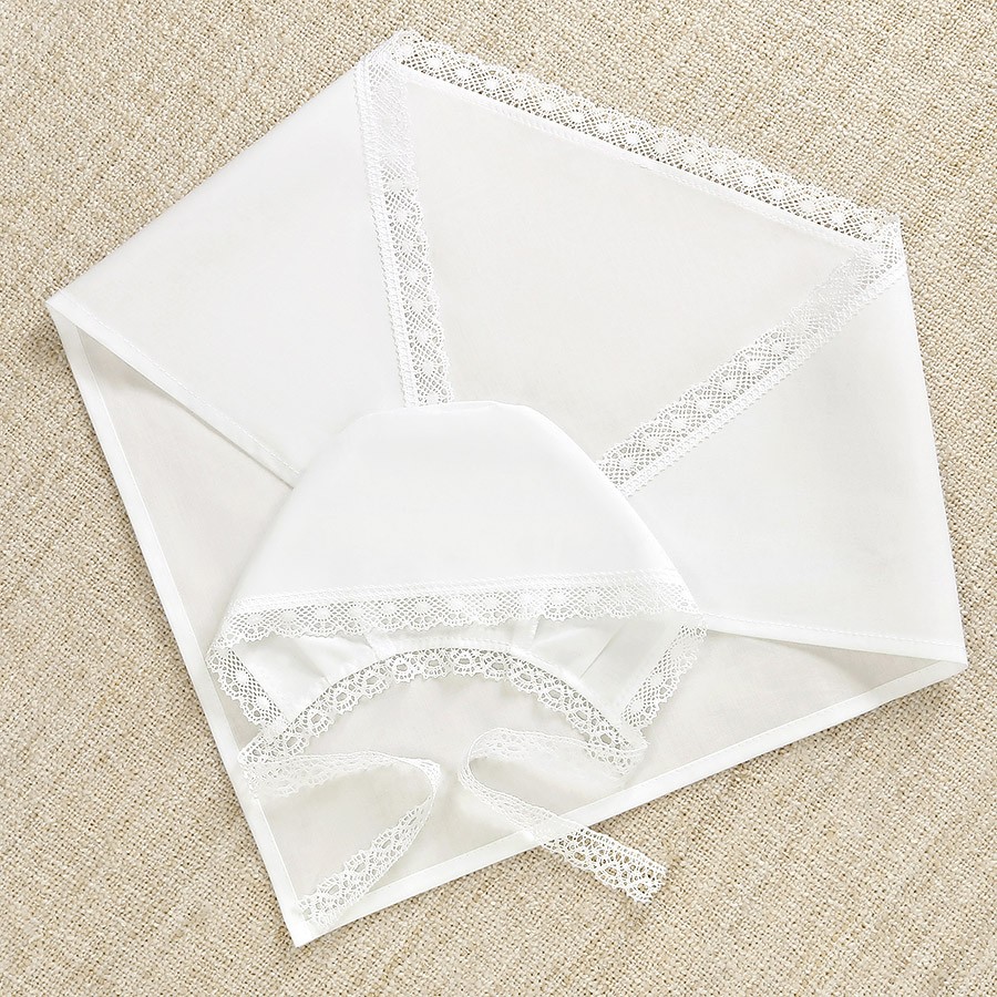 Крестильный комплект "Анна" для девочки с пеленкой фото 9