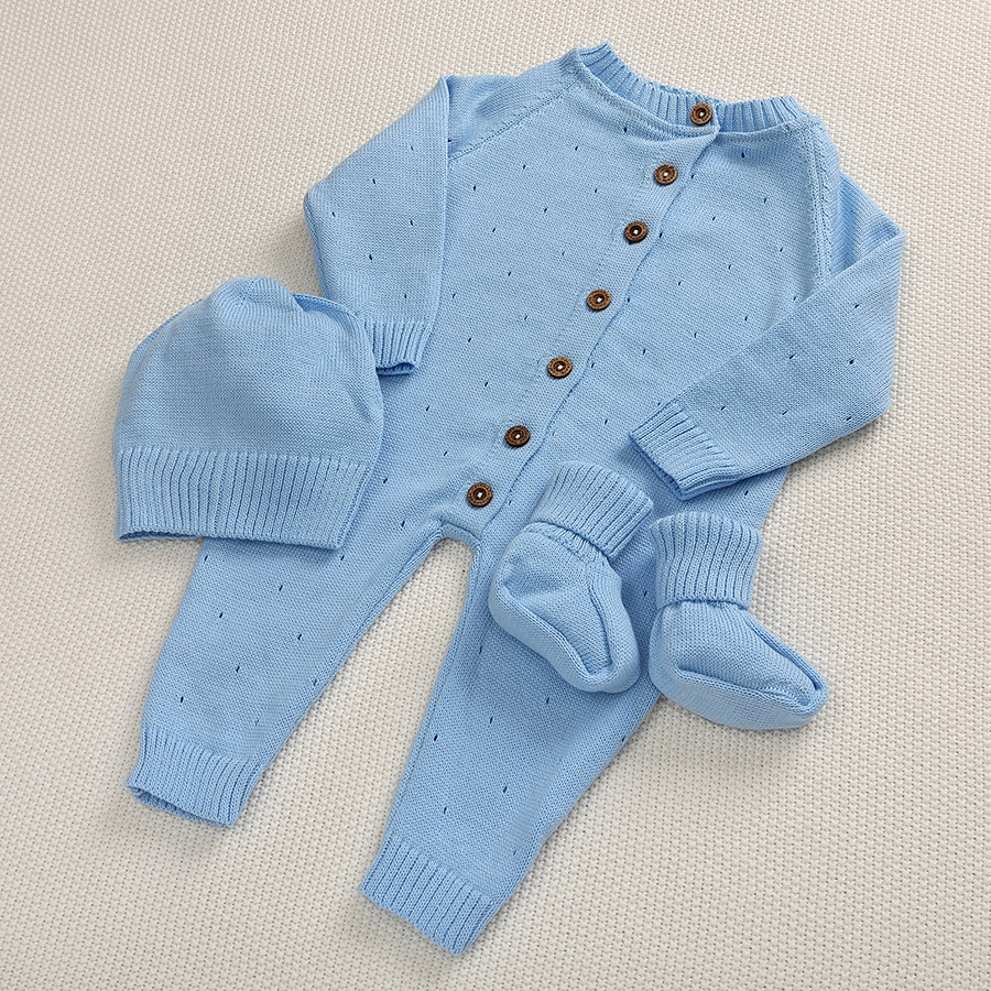 Набор комбинезон с пледом "Капелька" голубой фото 3