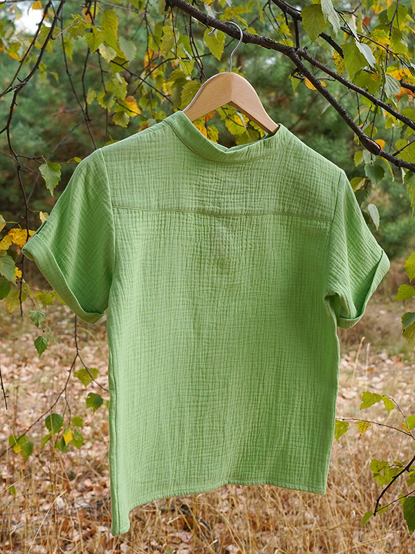 Рубашка для мальчика салатовый муслин фото 11