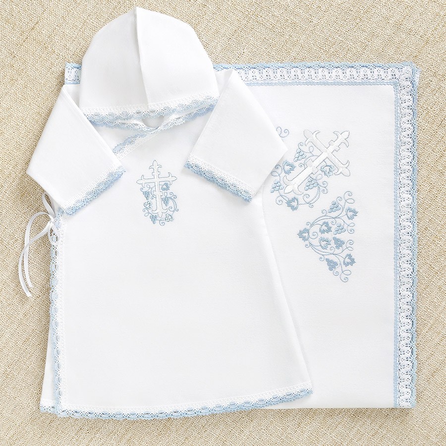 Фото товара "Крестильный комплект "Голубой лучик" с пеленкой" при наведении