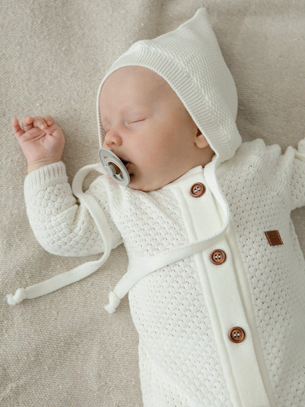 Вязаная шапочка ELF молочная фото 2