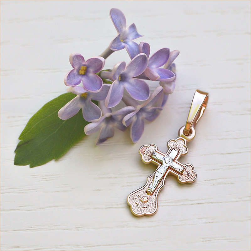 Золотой крестик 10201АКВ фото 2