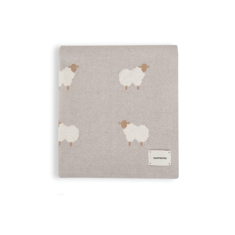 Плед вязаный Овечки, серый фото 4