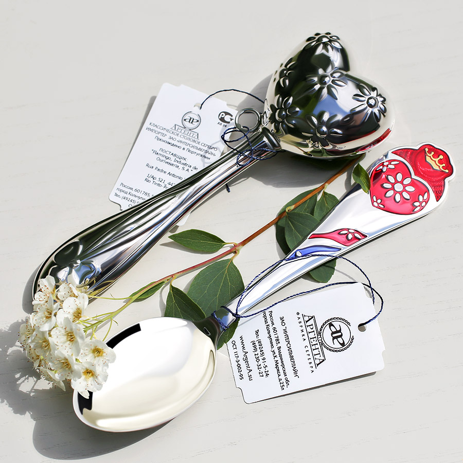 Серебряная погремушка "Сердечко" фото 2