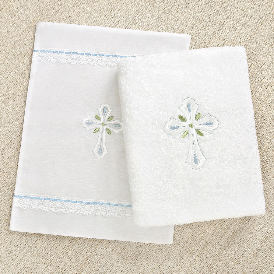 Крестильный набор для мальчика "Василёк" с полотенцем фото 6