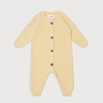 Вязаный текстурный комбинезон Желтый